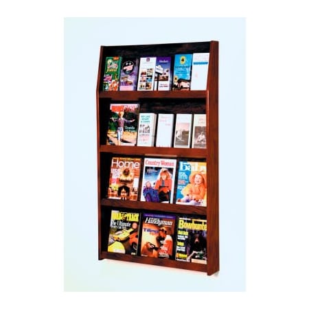 Wooden Mallet 12 Magazine/24 Brochure Wall Display - Mahogany LD49-24MH